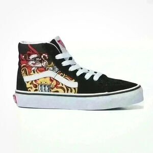 NWT Vans Sk8-Hi Santa Flame Christmas Skateboarding Shoe Women’s 8, Men’s 6.5